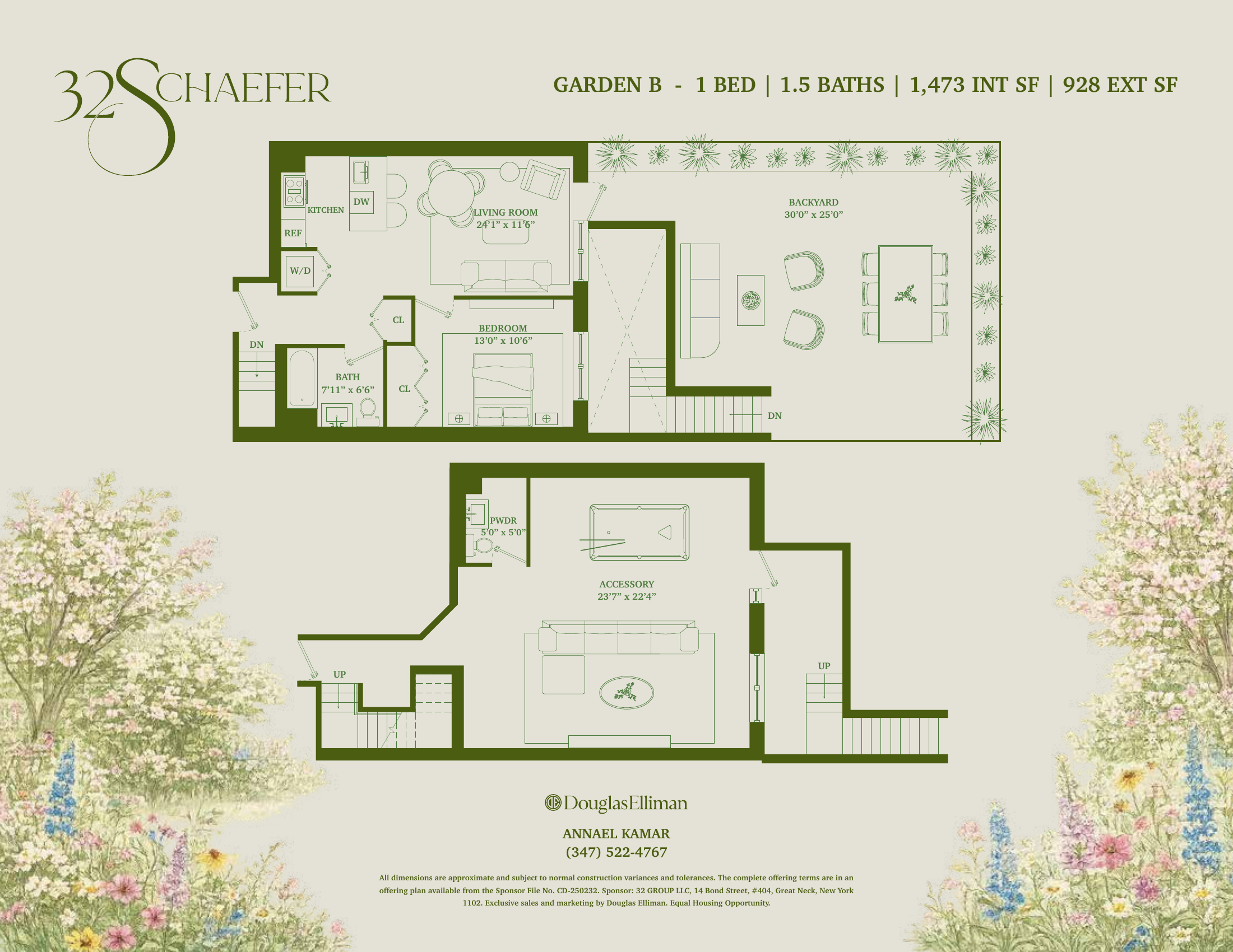 Garden Residence 1B floor plan